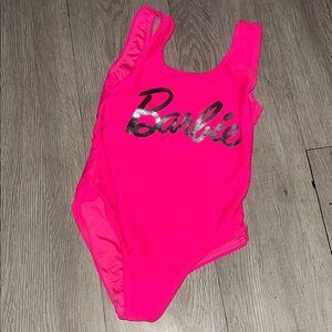 Barbie Hot Pink One-Piece Swimsuit with Silver Logo